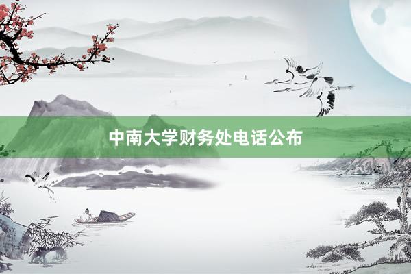 中南大学财务处电话公布